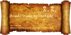 Komáromy Krisztián névjegykártya