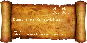 Komáromy Krisztián névjegykártya